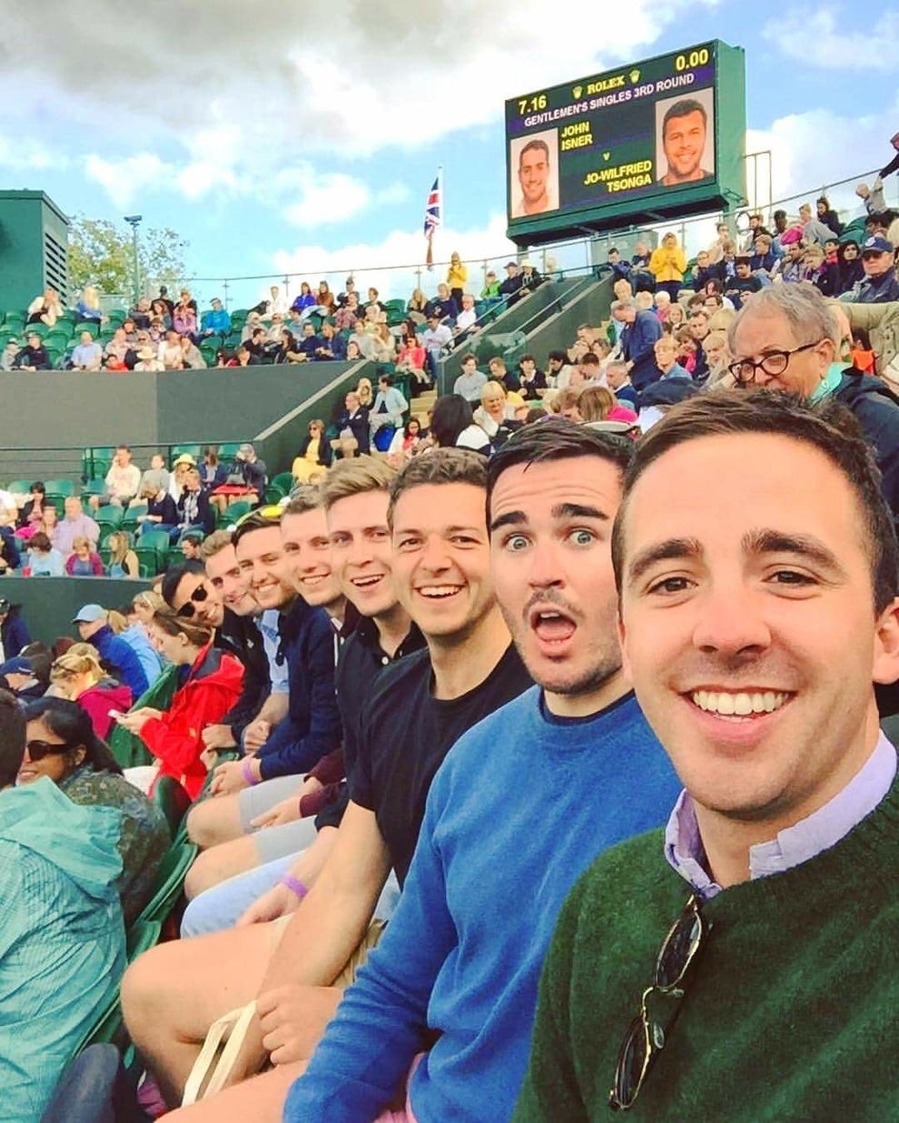 A popular meme showing a group of near-identical looking white men at a ballgame.